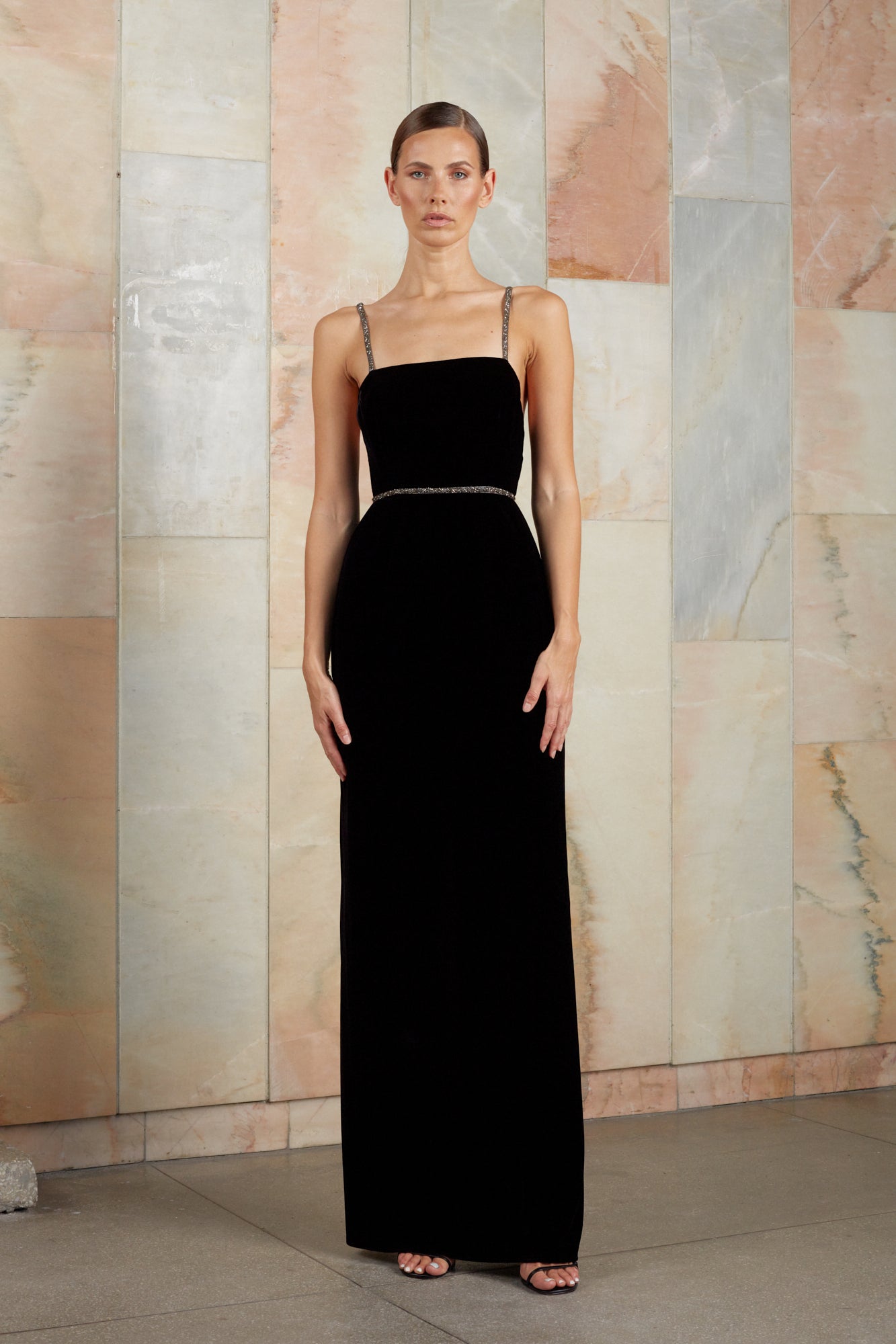 Black long evening dress ENIGMA