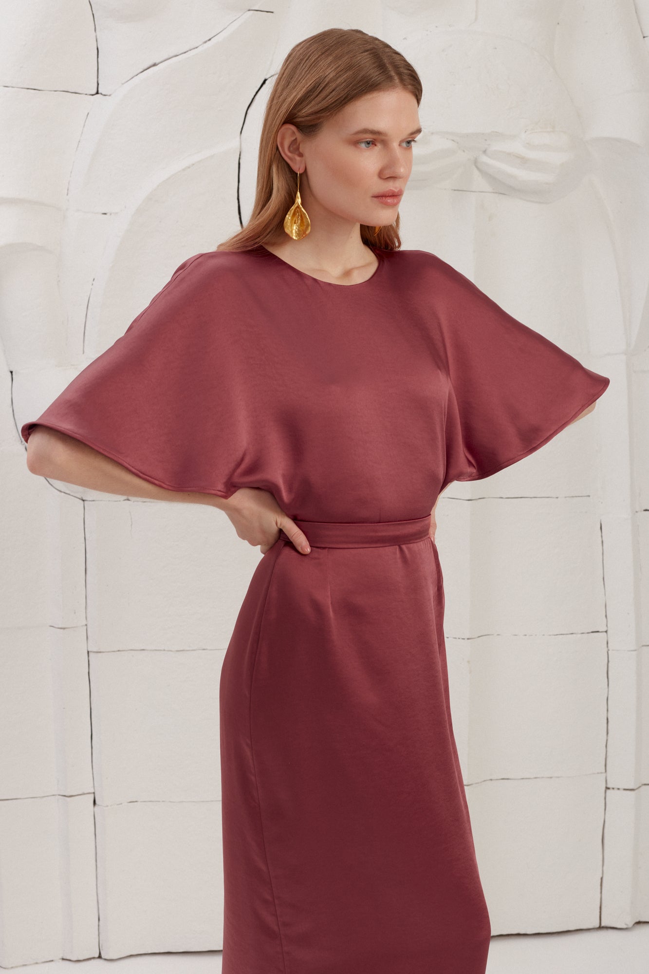 Butterfly sleeve midi dress GINA