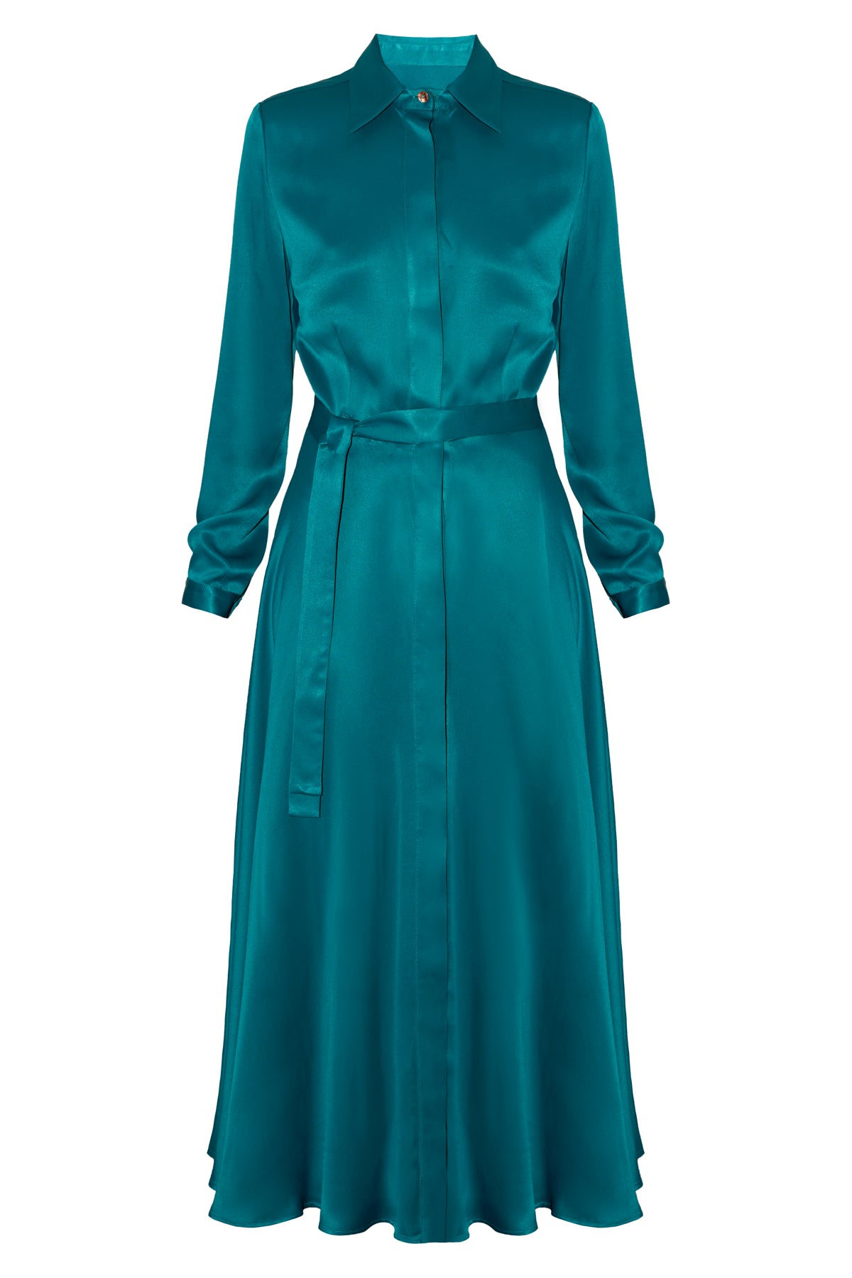 NOELA teal blue midi shirt dress