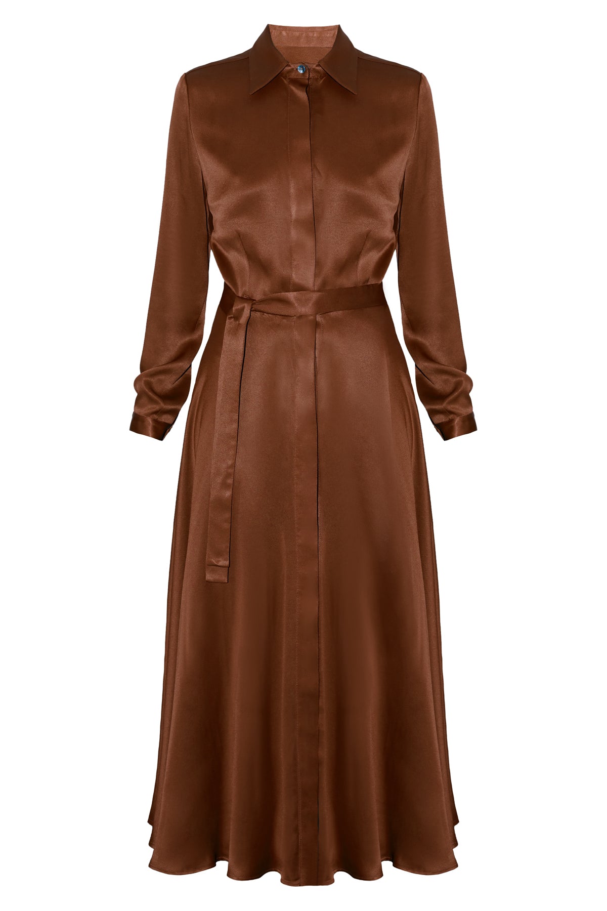 NOELA brown midi shirt dress