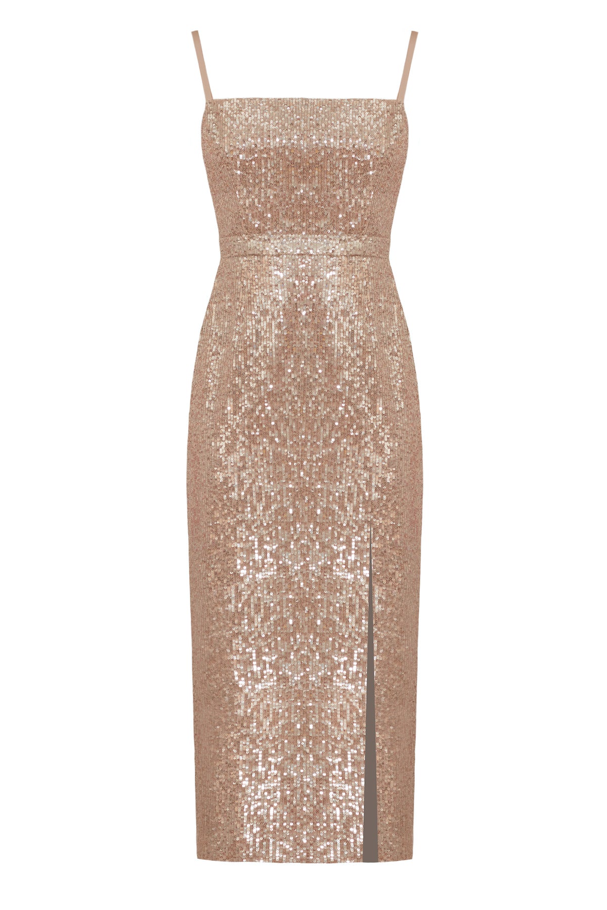 Handmade nude sequin dress CHLOE