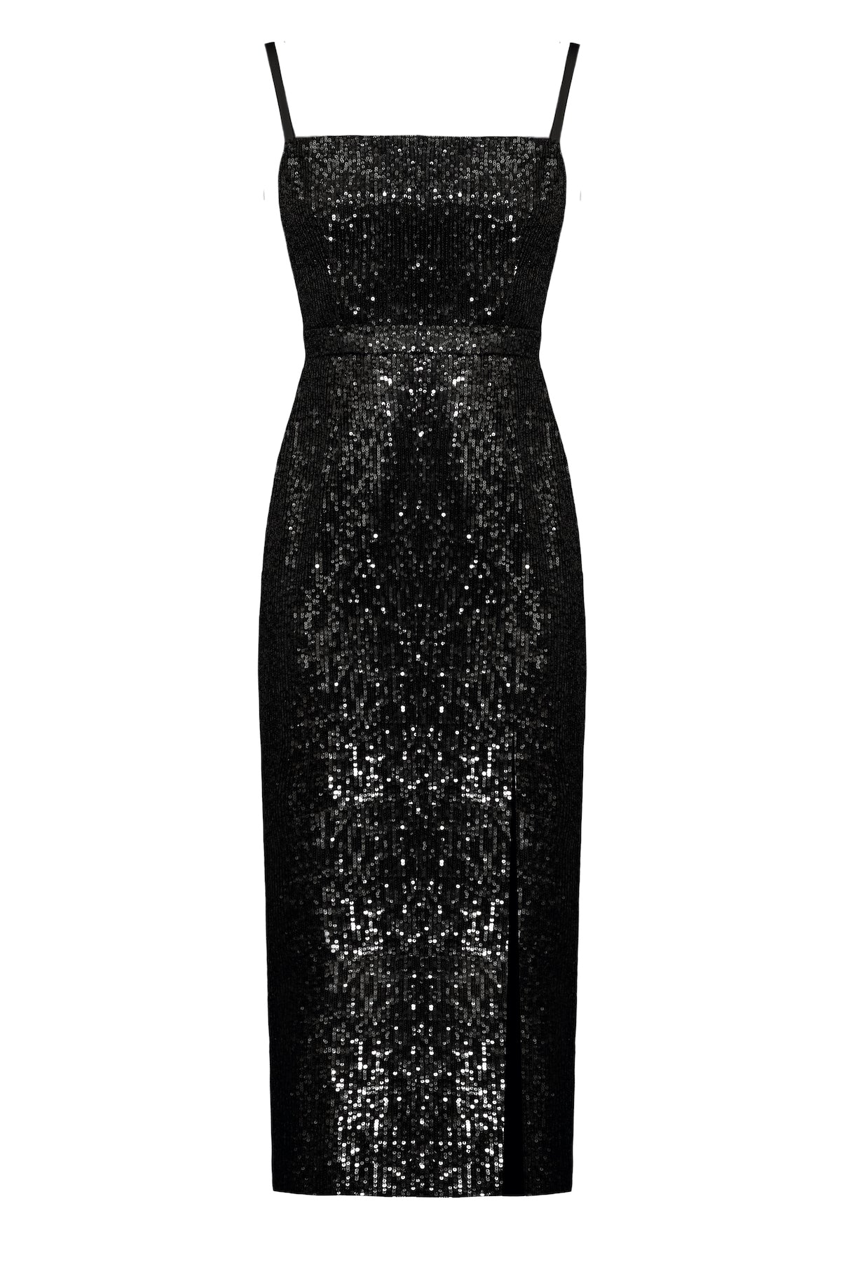 Handmade black evening sequin dress