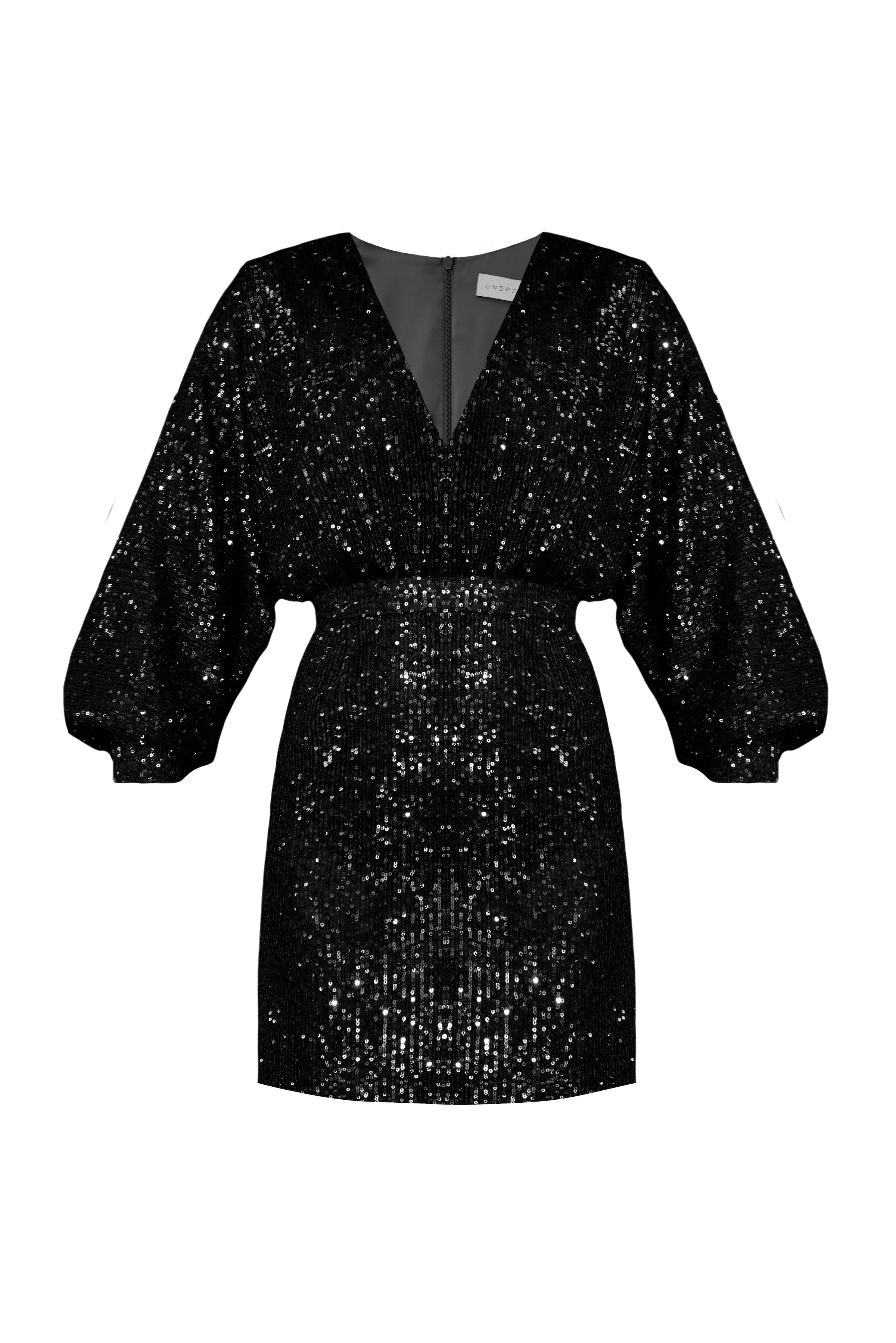 Handmade Black sequin mini dress NADINE