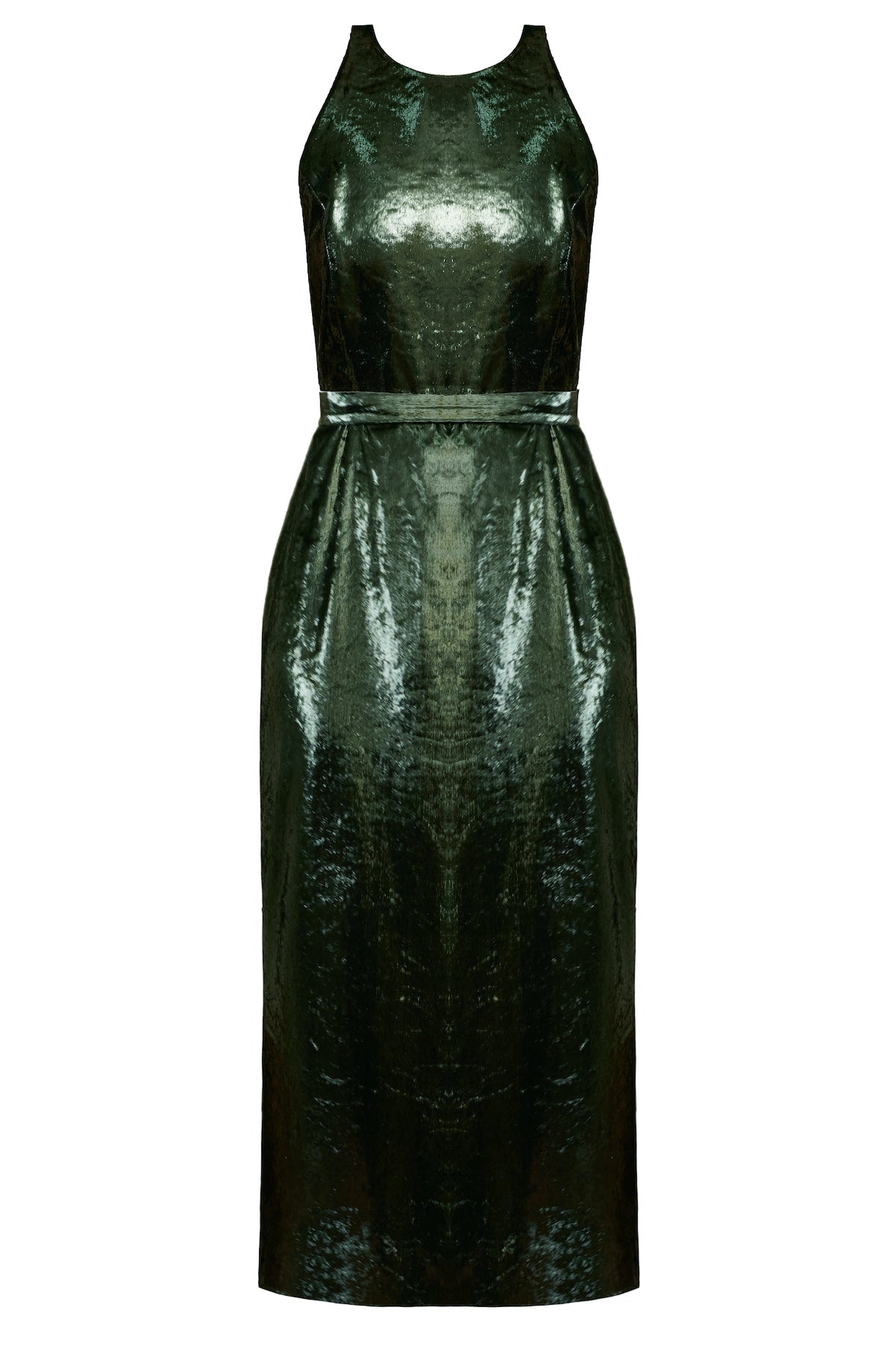 Handmade green side cut out dress CIARA 