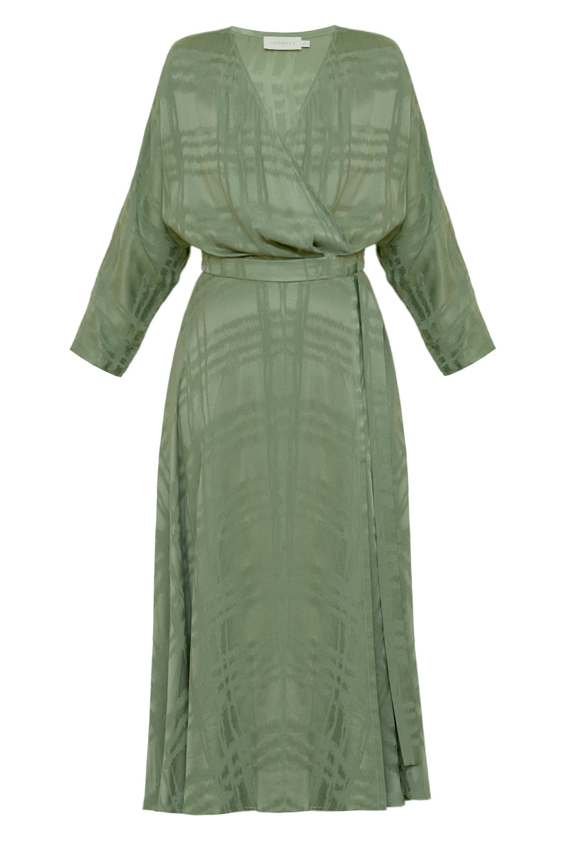 Handmade Green midi wrap dress CLEO