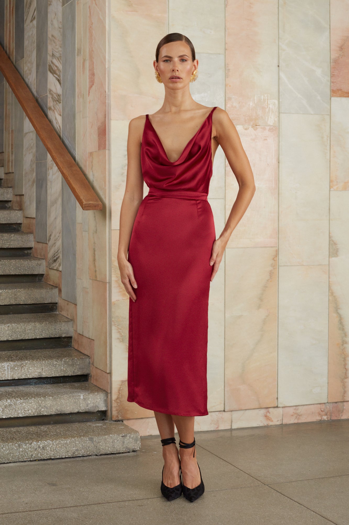 Red Satin Cocktail Dress KAMEA | UNDRESS Red Satin Cocktail Dress KAMEA | UNDRESS