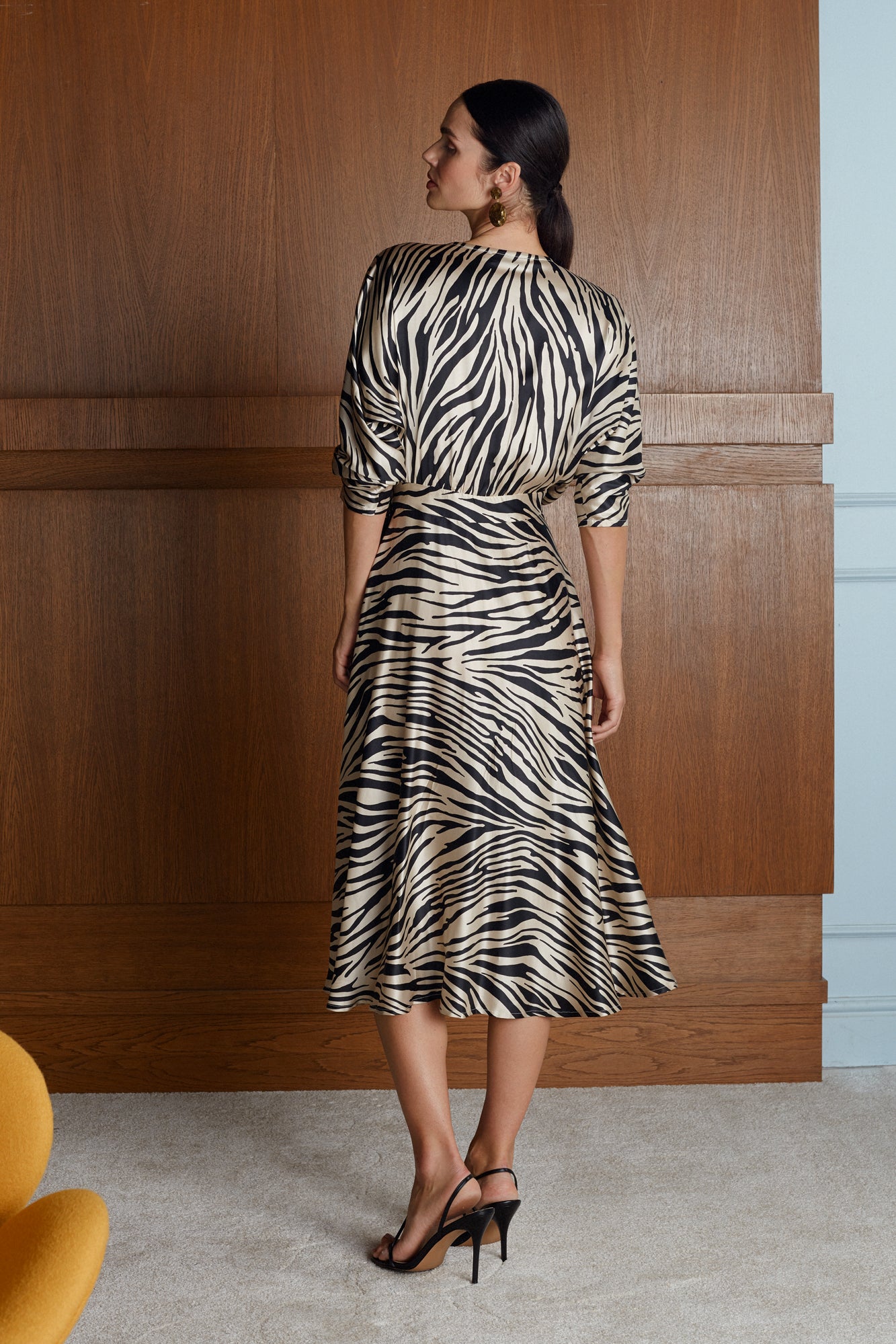 LOTA zebra print midi wrap dress