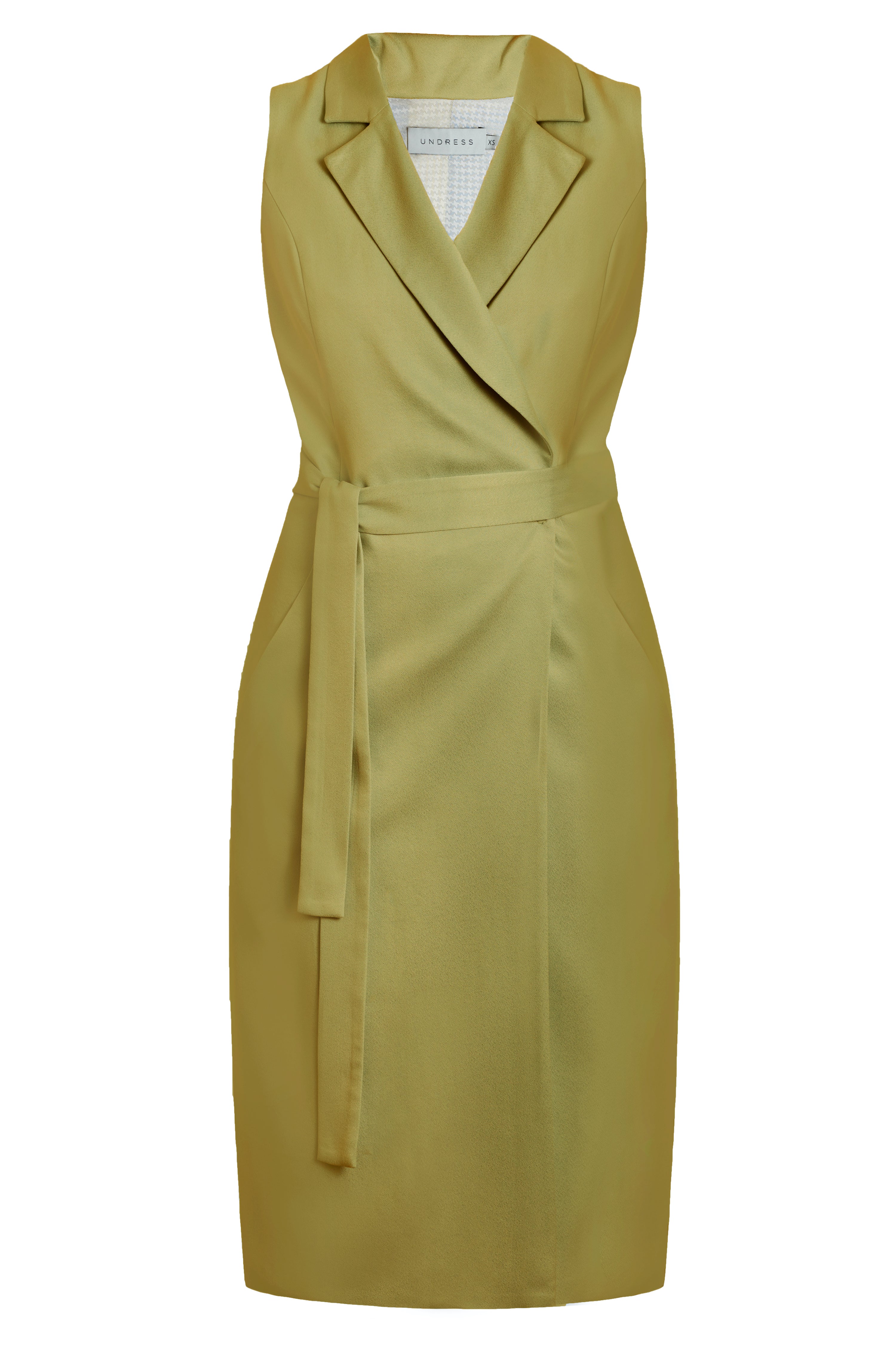 ALBA olive green midi vest dress