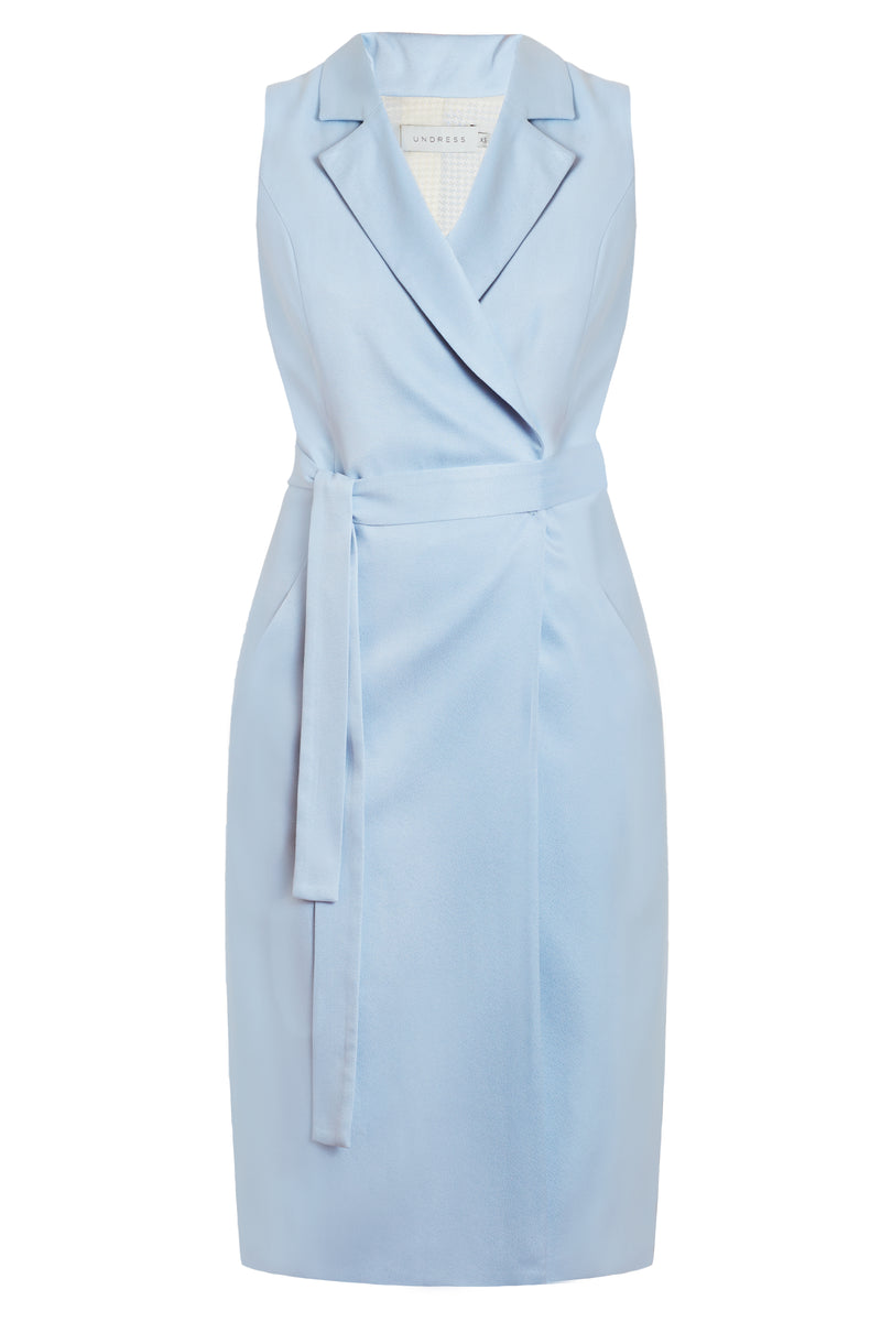ALBA light blue midi vest dress