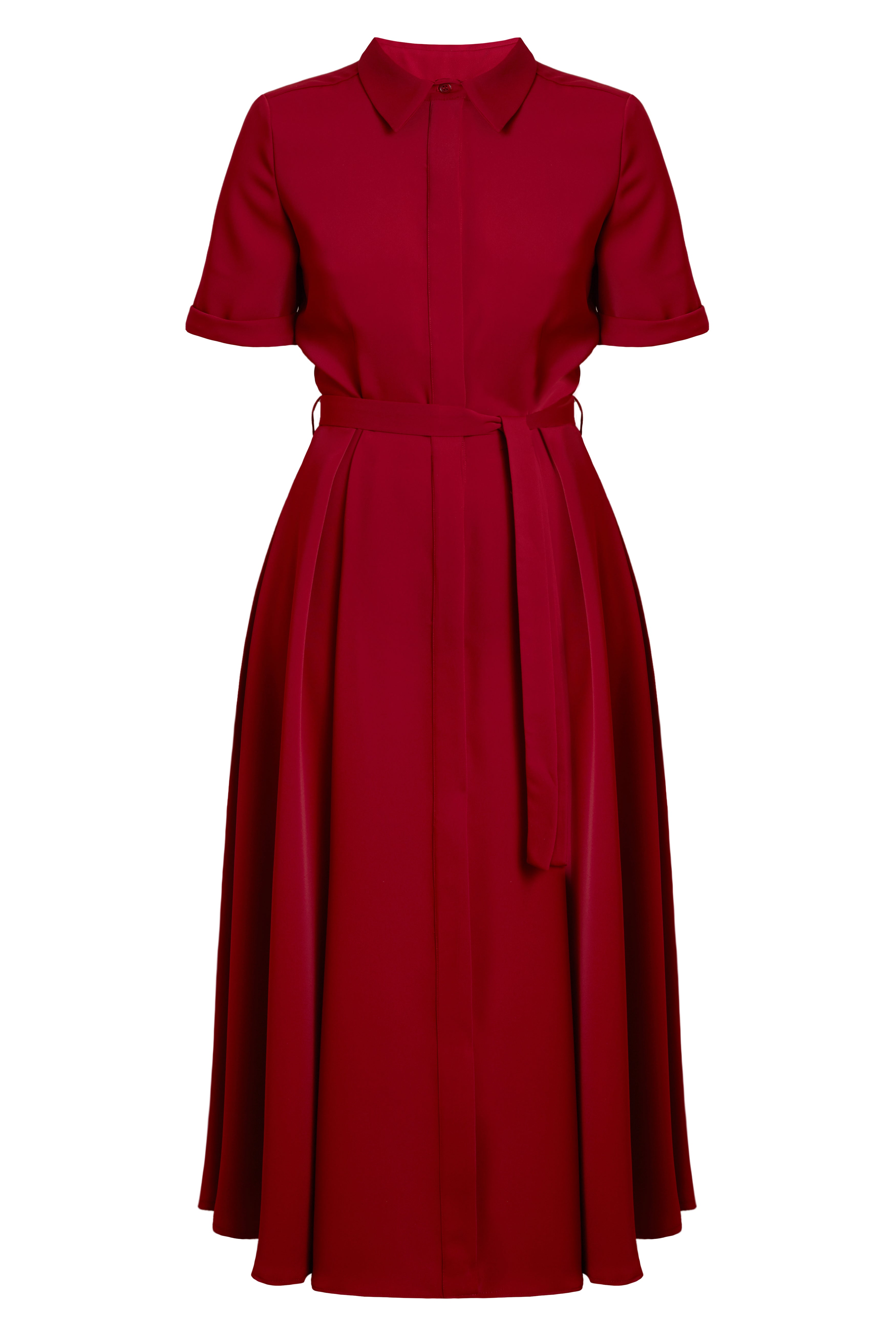 ELADA red midi shirt dress