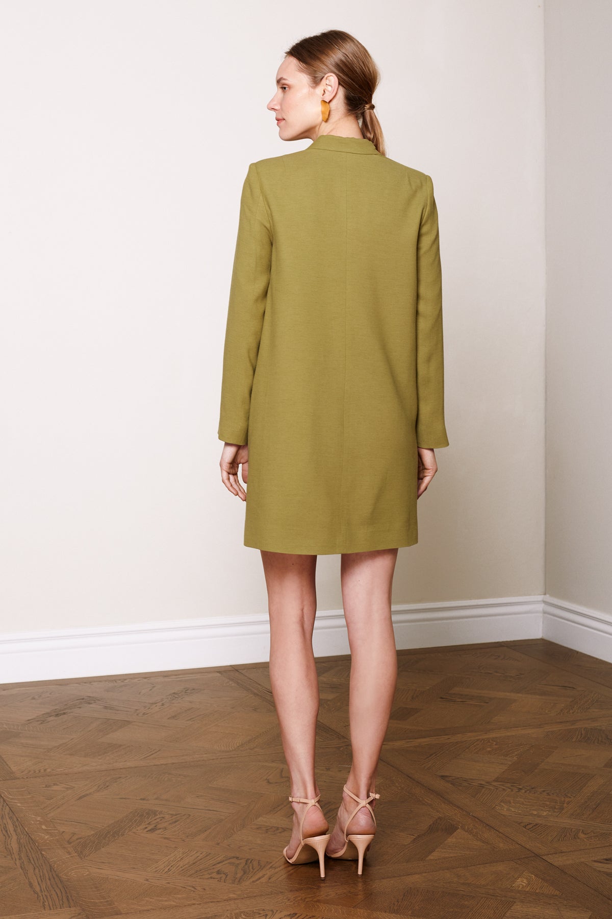 NAMYA olive green mini blazer dress