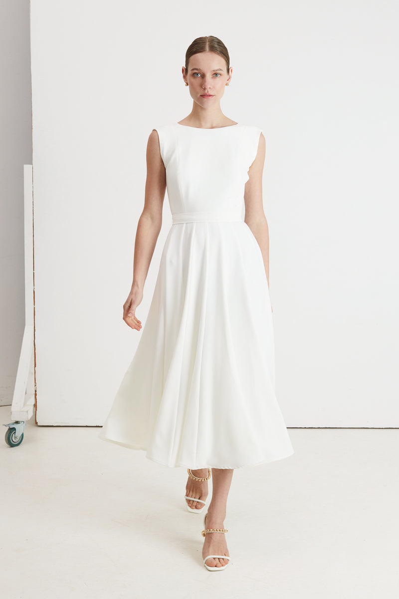 White midi  bridal dress