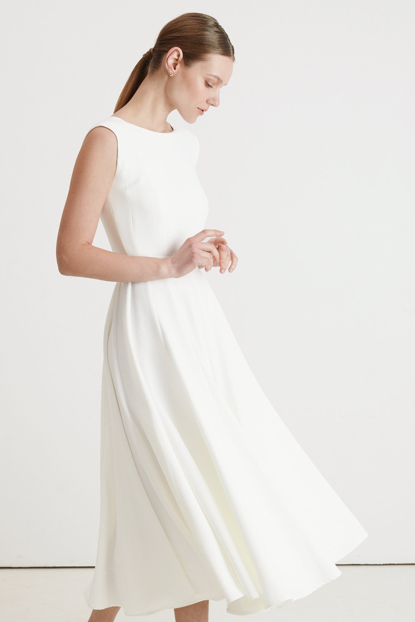 Midi godet classy wedding dress