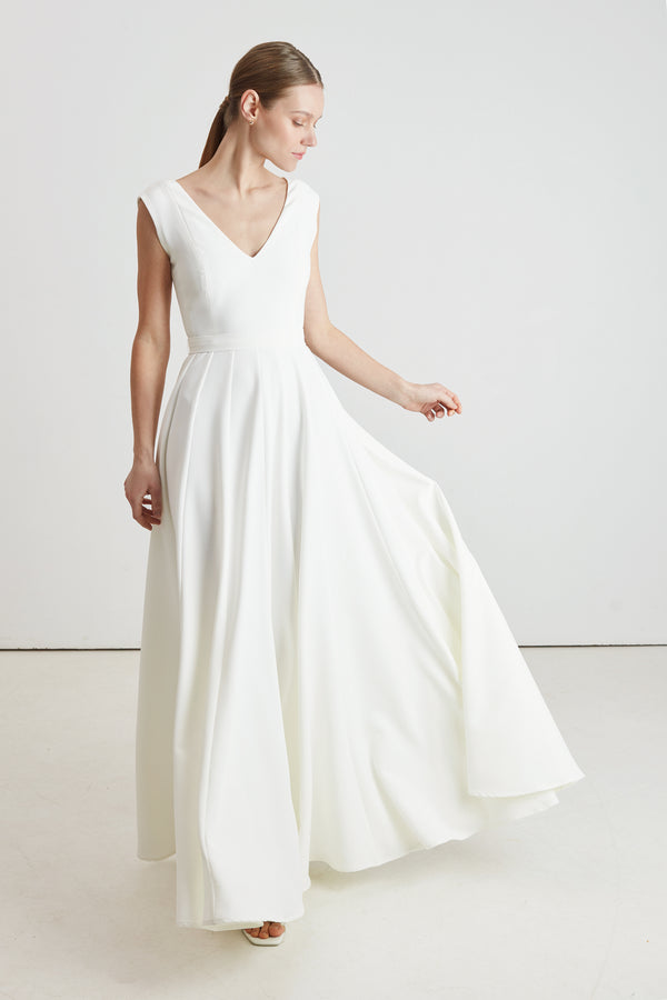 Minimalist V Back Wedding Dress MELINA