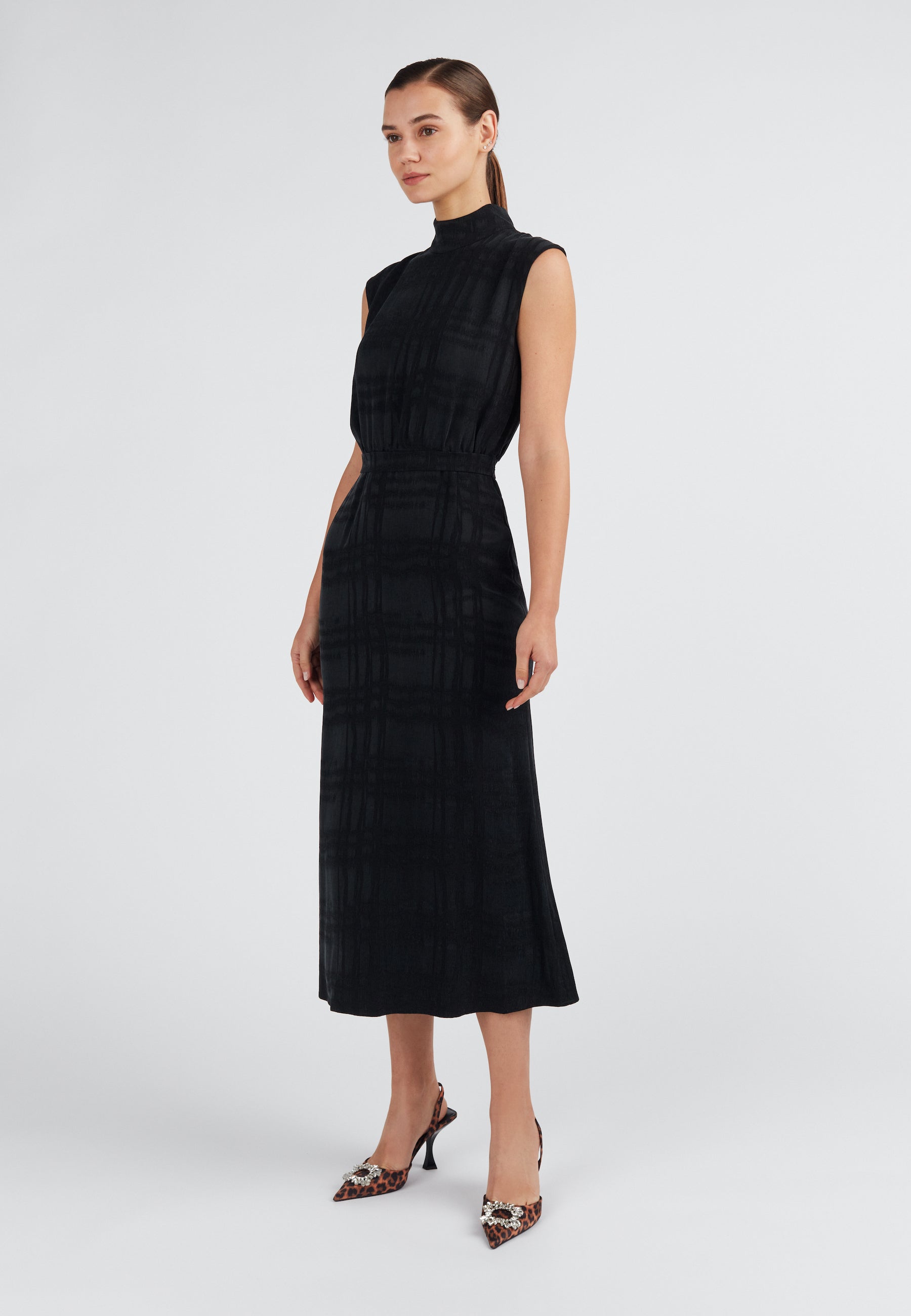 turtleneck elegant  midi dress 