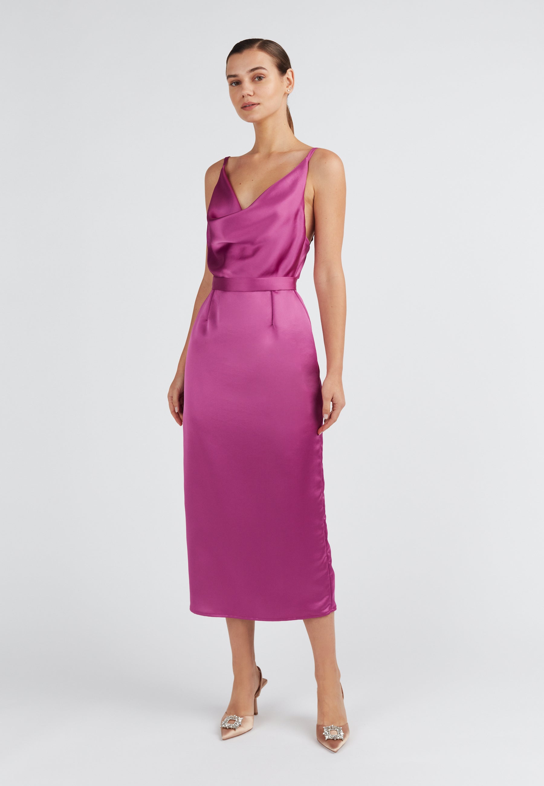 bridesmaid Magenta pink dress 