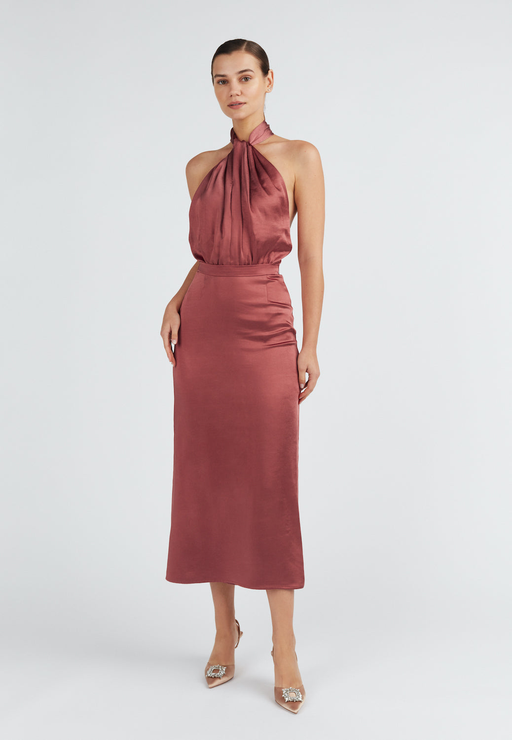 X Neckline Midi Dress PAULA